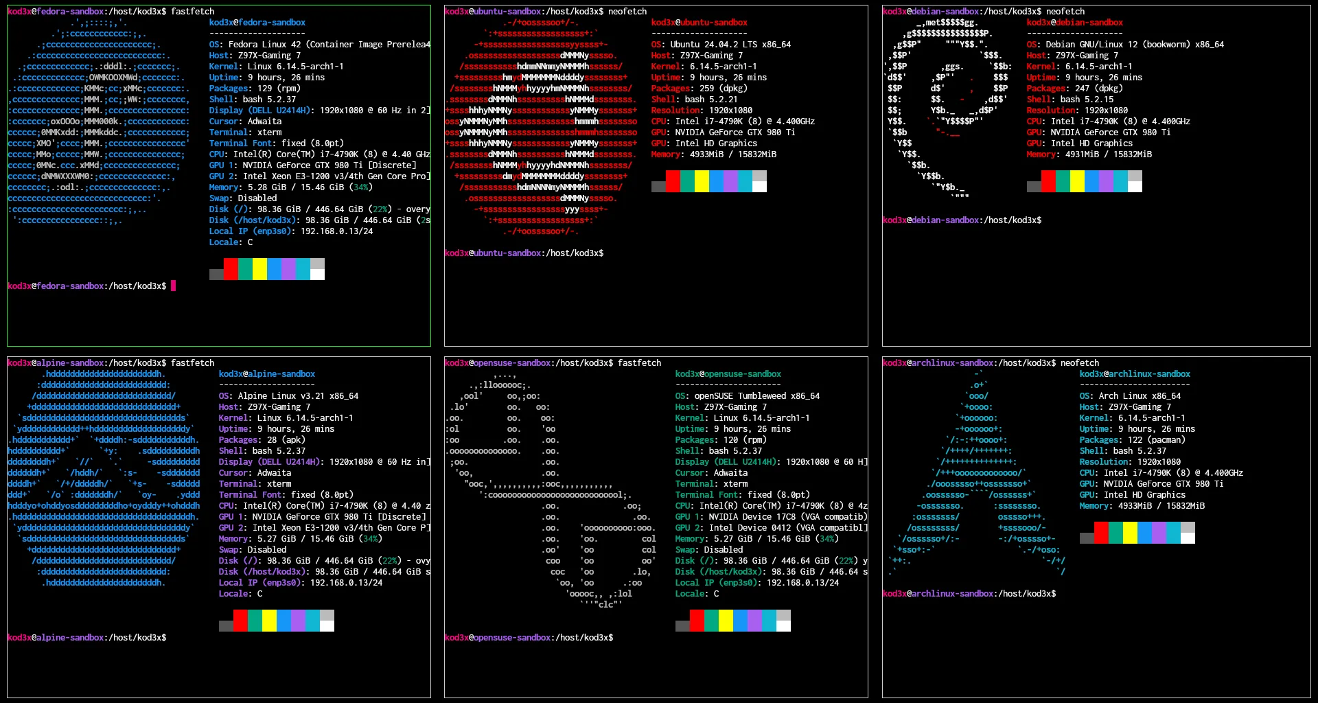 Sandbox CLI en acción
