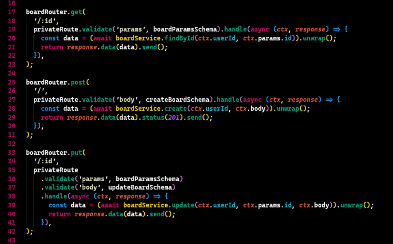 Endpoints definidos con Tubito